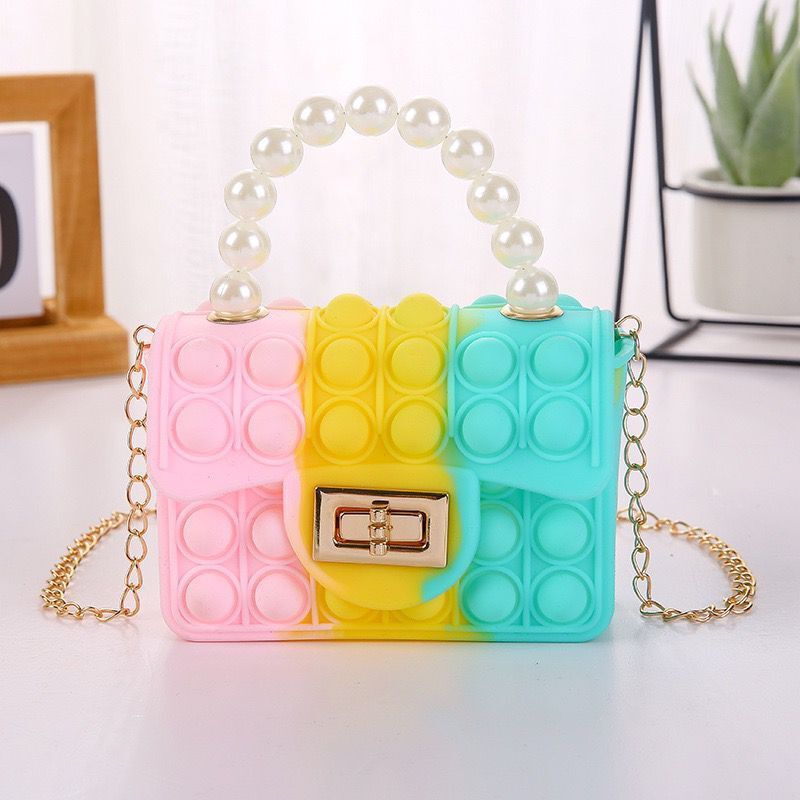 Coin Purse Children's Double-sided Bubble Pearl Tote Chain Bag