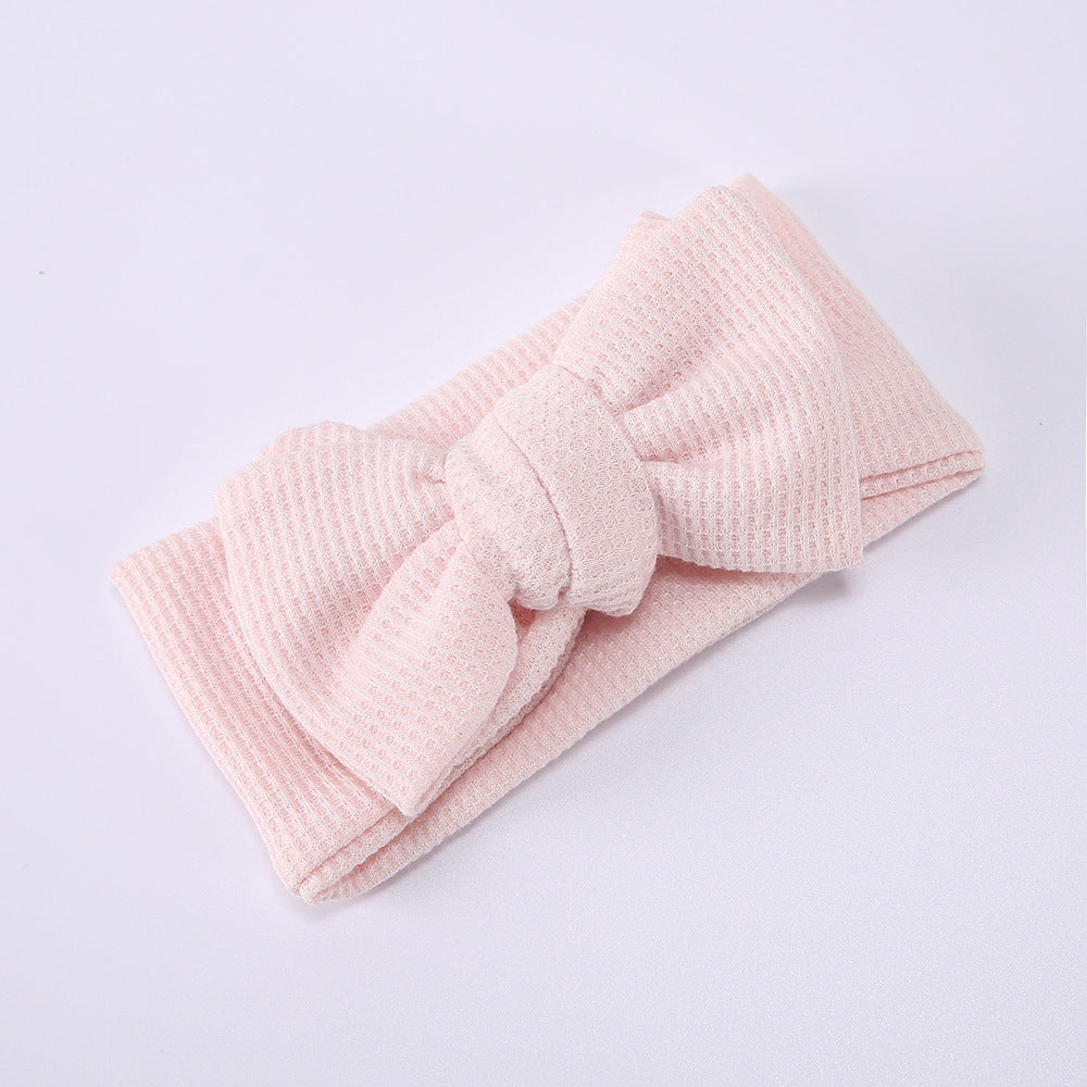 Baby Oversized Bow Children's Waffle Knit Knotted Headband Fontanelle Hair Accessories