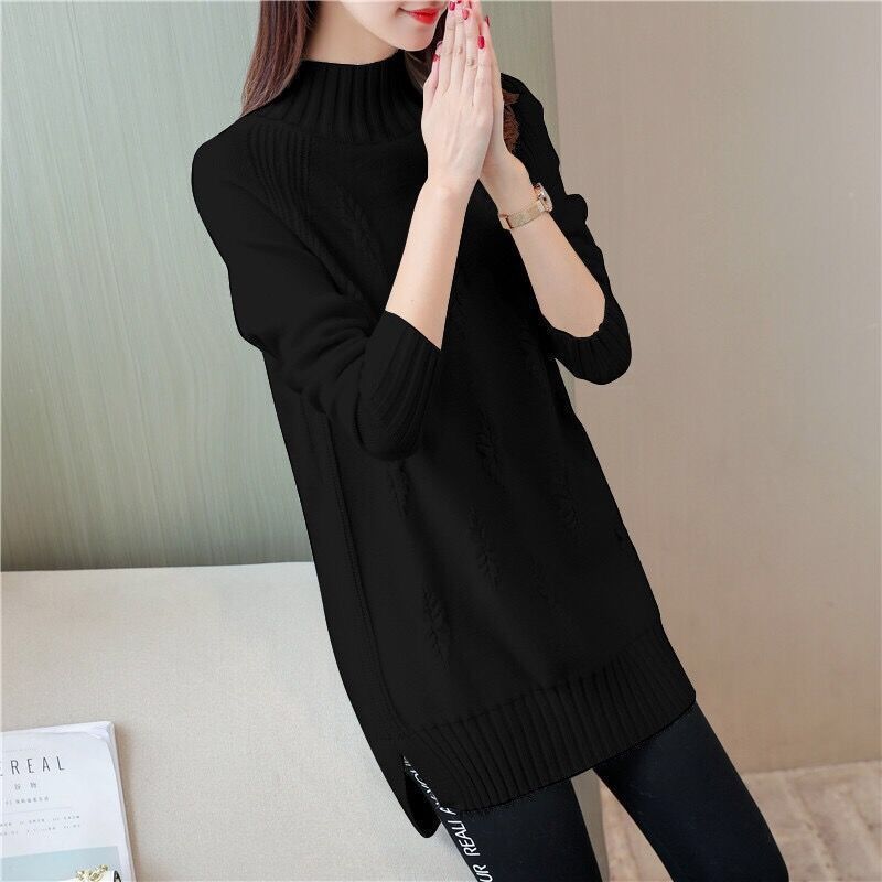 Women's Sweater Mid-length Loose Korean-style Thick Bottoming Shirt