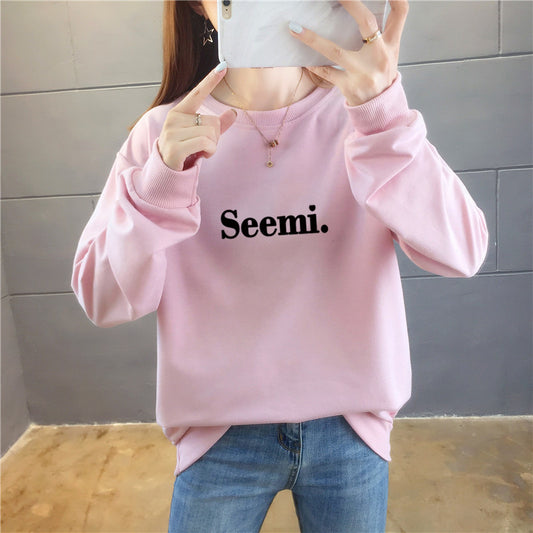 Thin Sweater Women's Round Neck Letter Jacket Plus Size Women's Clothing