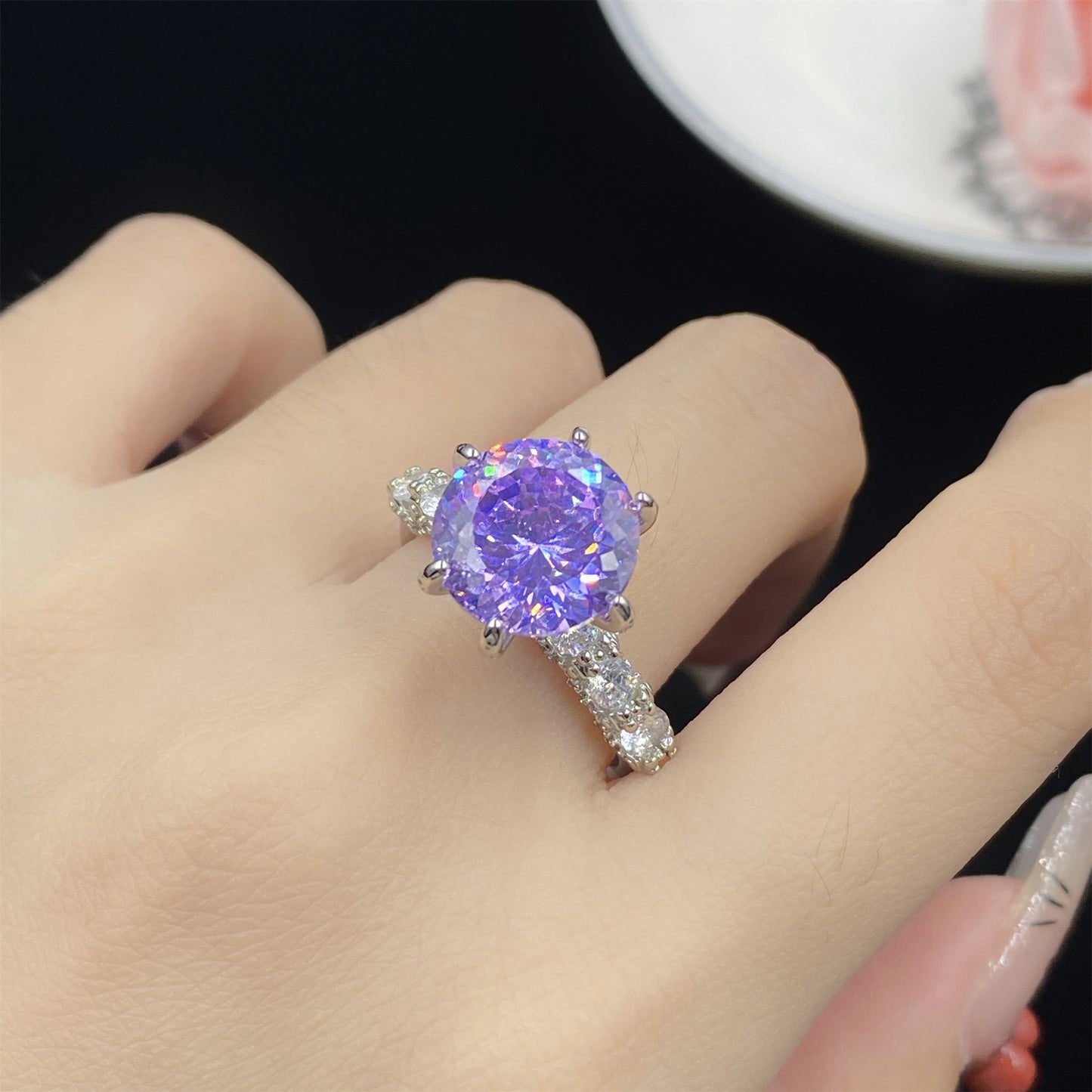 5 Karat Starry Sky Cut Spodumene Purple Zircon