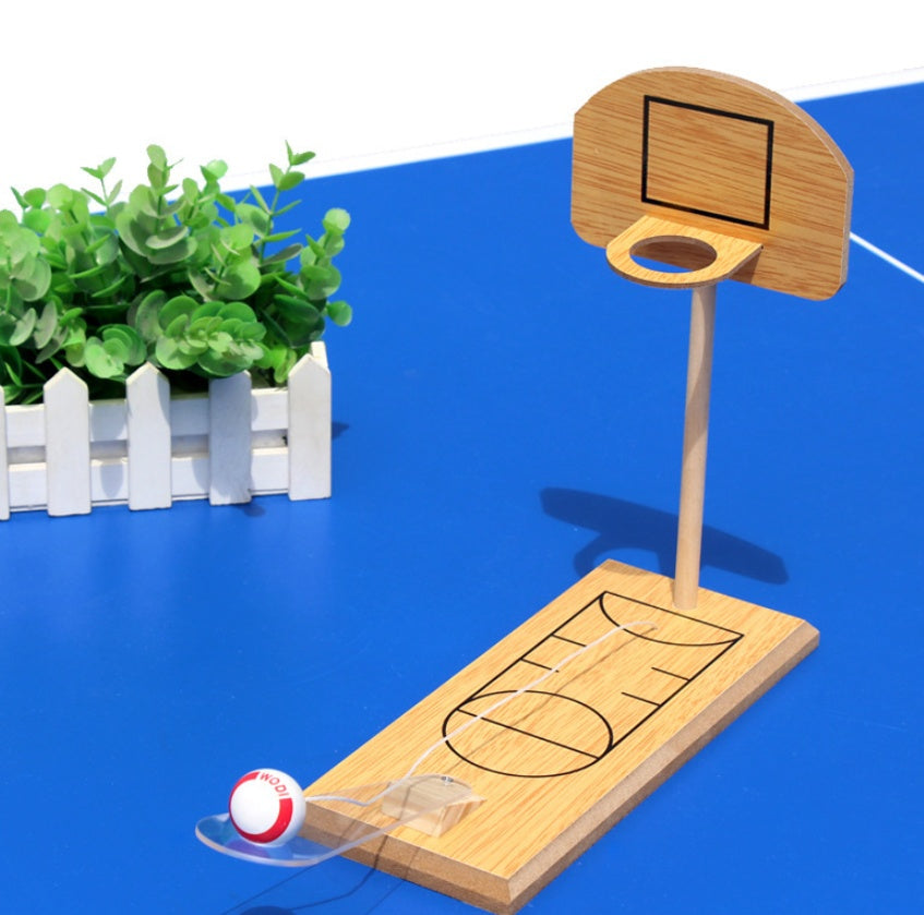 Wooden tabletop basketball game