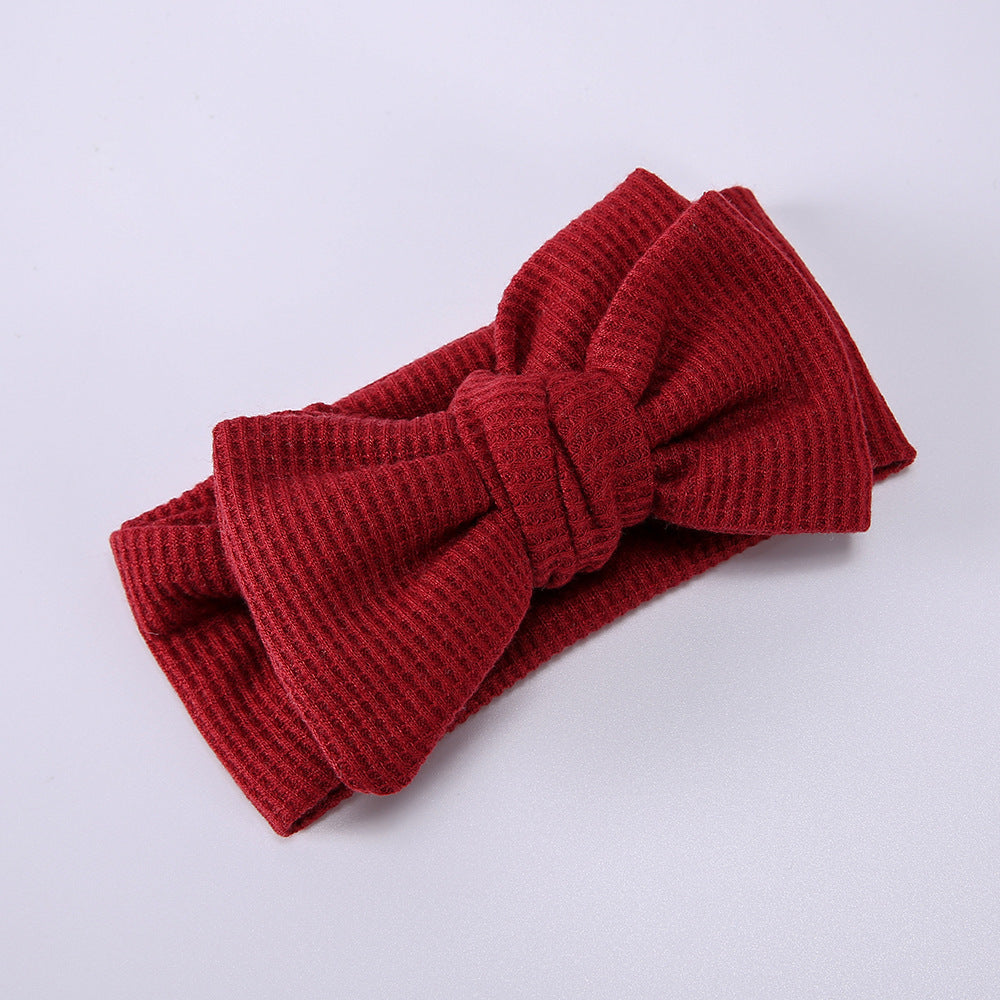 Baby Oversized Bow Children's Waffle Knit Knotted Headband Fontanelle Hair Accessories