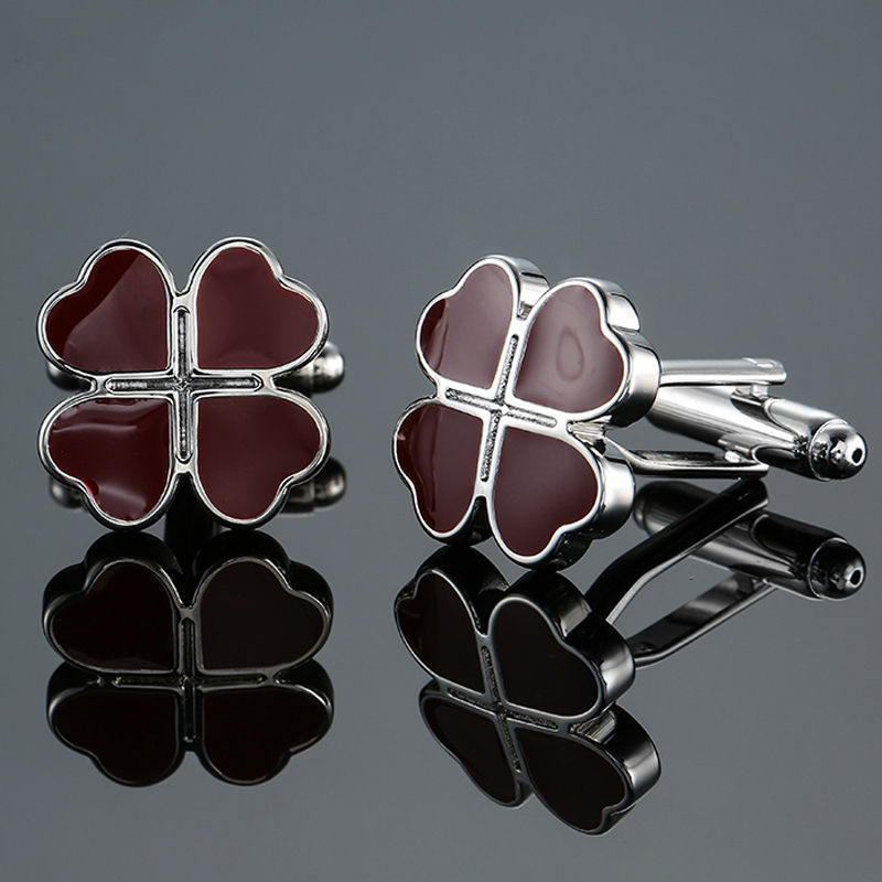 Grass Rose Gold And Silver Pattern Cufflinks