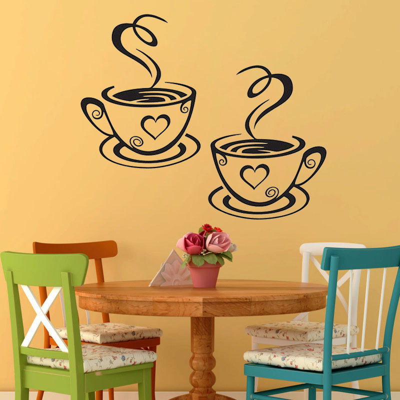 Cup Coffee Removable Wall Sticker Decorative Painting