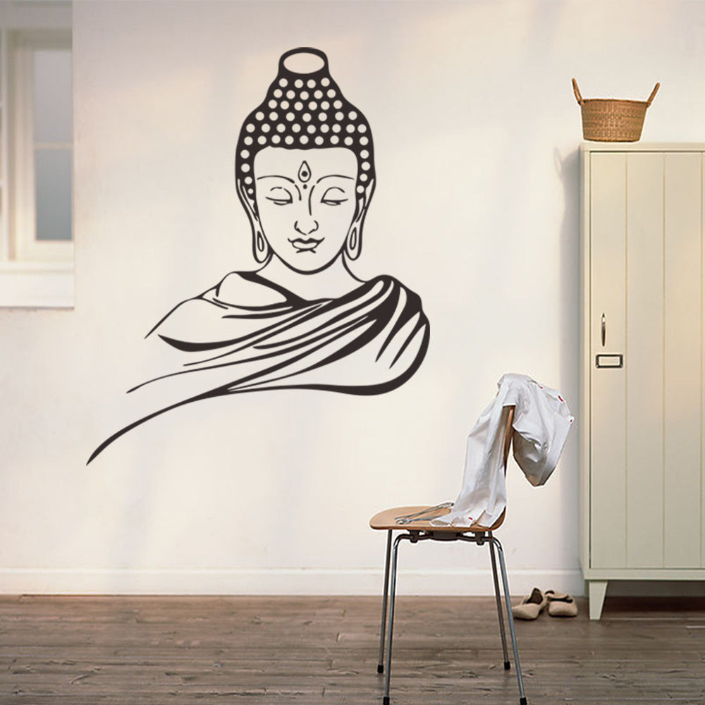 Living room buddhist wall sticker