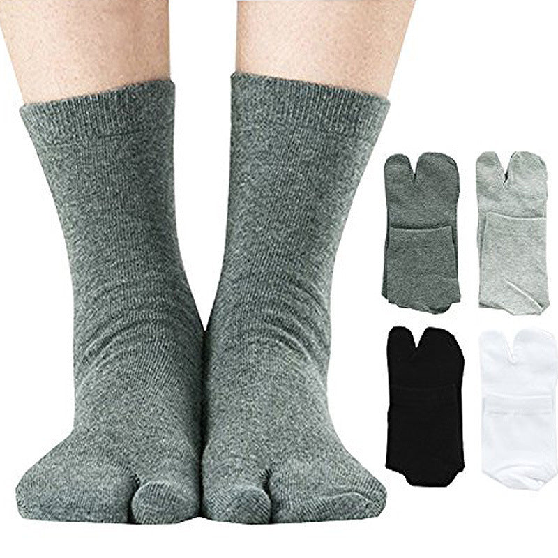 Spring And Autumn Mid Tube  Cotton Five Finger High Tube Cute Split Toe Socks