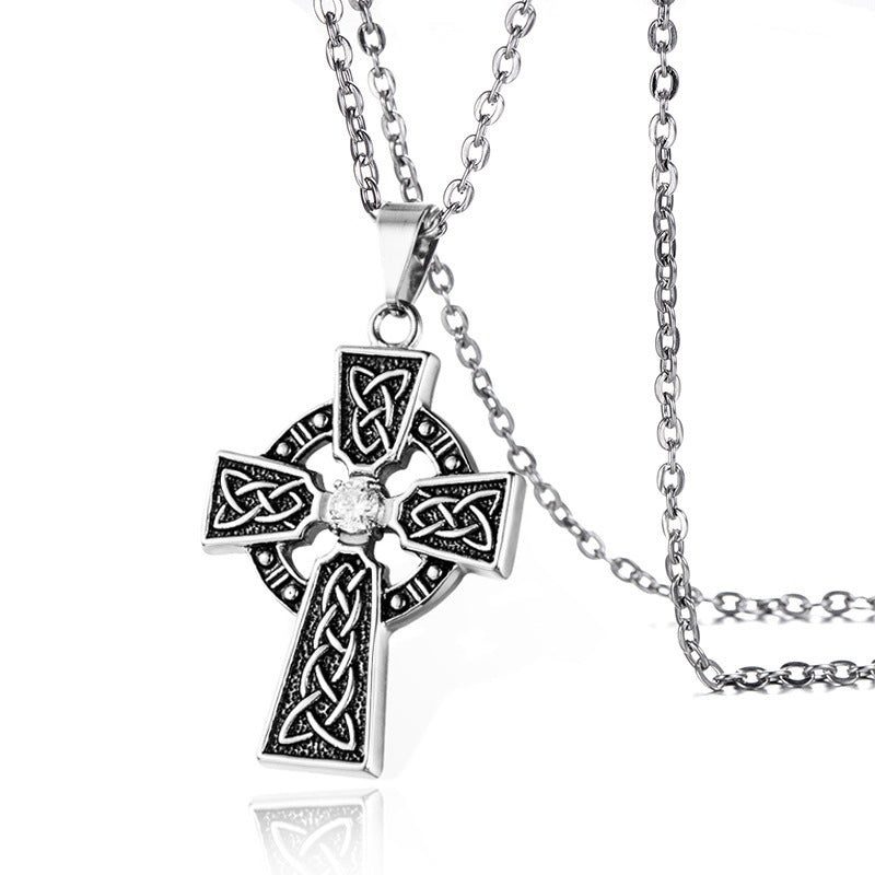 Fashion Personality Pattern Men's Cross Necklace