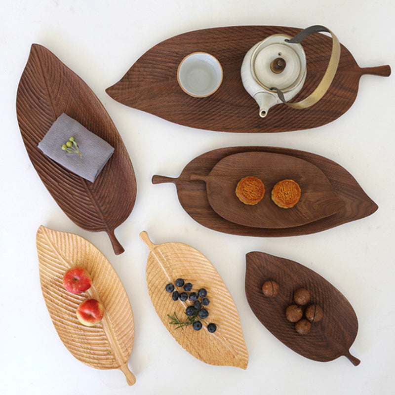 Homemade Walnut Log Handmade Leaf Tray