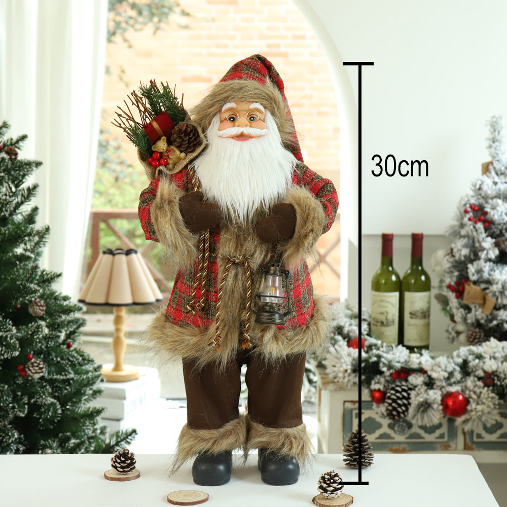 Christmas Decoration Supplies Fabric Santa Claus Doll Props Ornaments