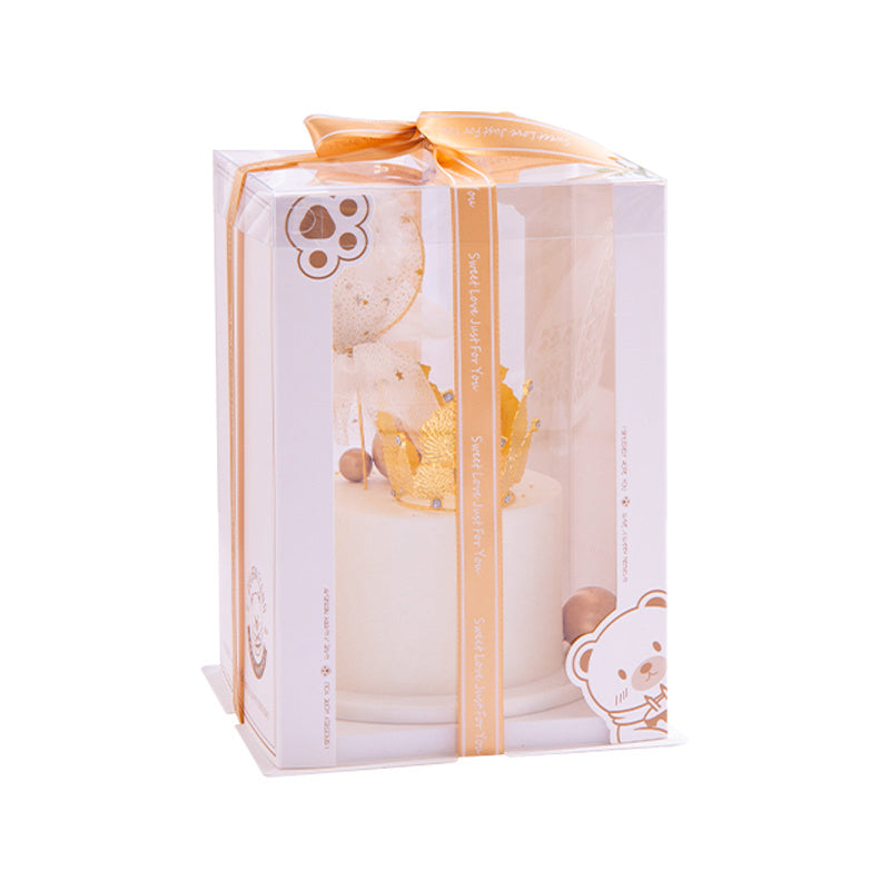 Birthday Cake Box Packaging Heightened Portable Transparent