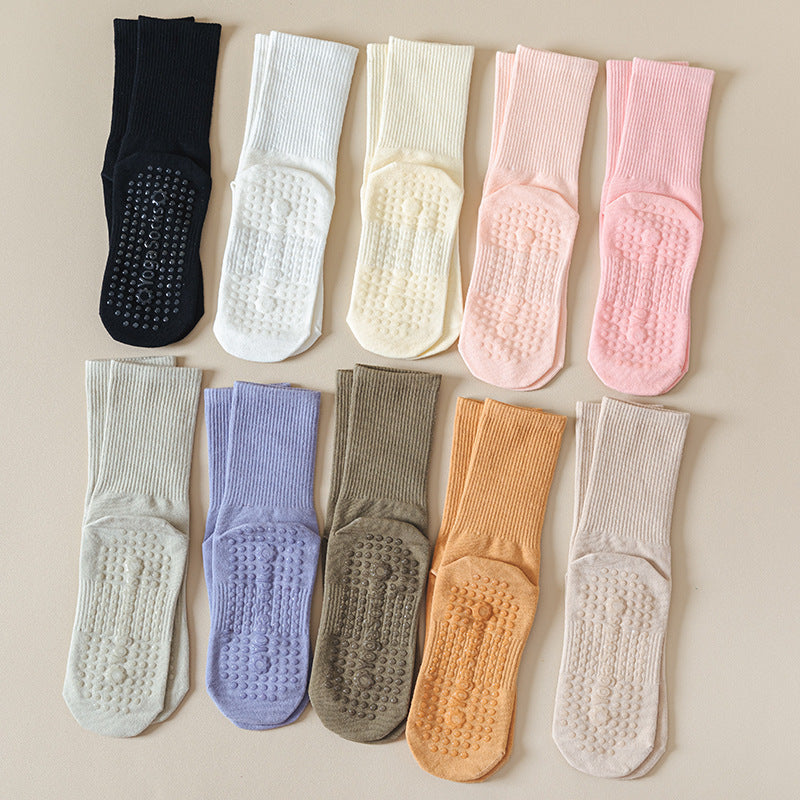 Women's Silicone Bottom Non-slip Mid-calf Yoga Socks