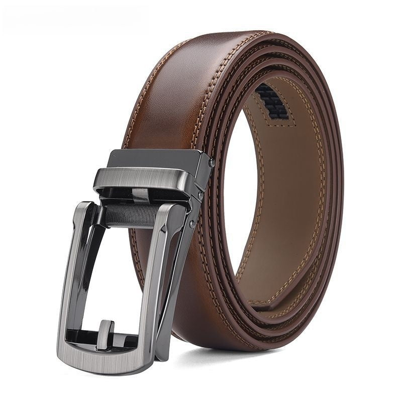 Men's Automatic Buckle Pure Cowhide Pant Belt