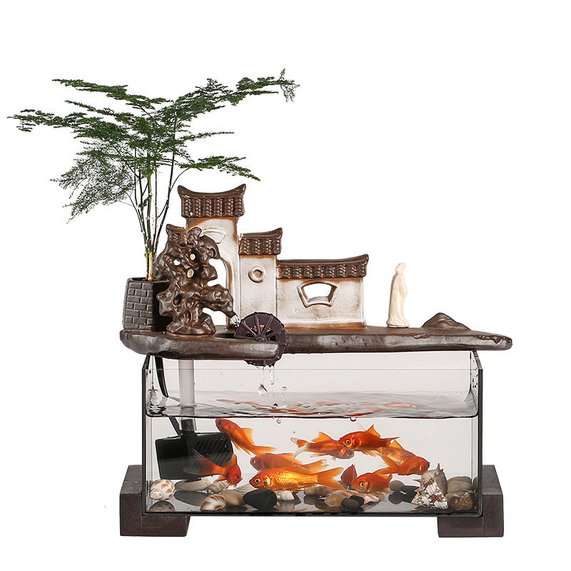 Flowing Water Ornament Circulating Small Fish Tank