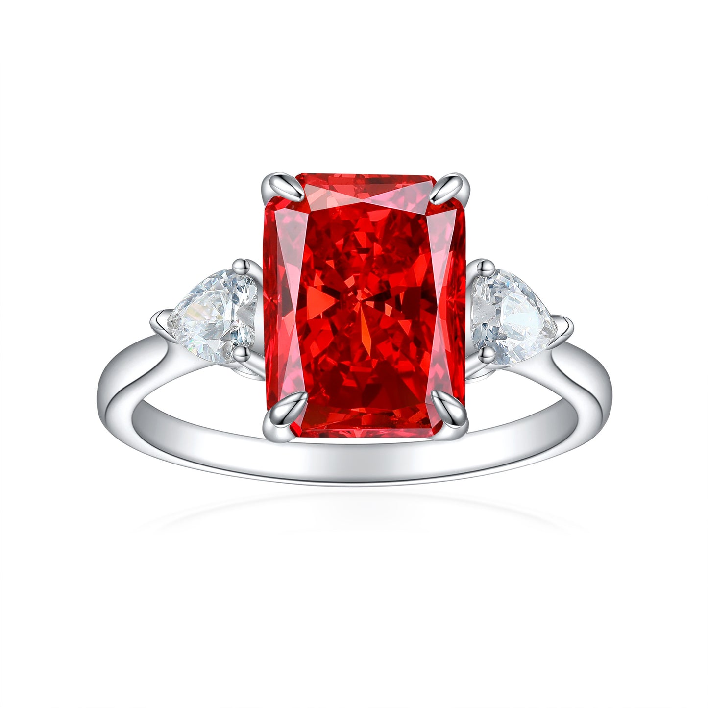 Flame Ice Flower Square Diamond Ring For Women