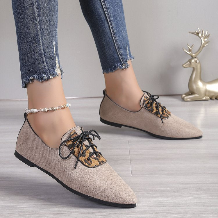 Plus Size Leopard Print Pumps Female Pointed Toe