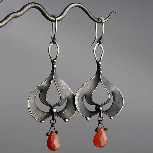 Irregular Hanging Ethnic Style Retro Old Metal Hand-wound Earrings