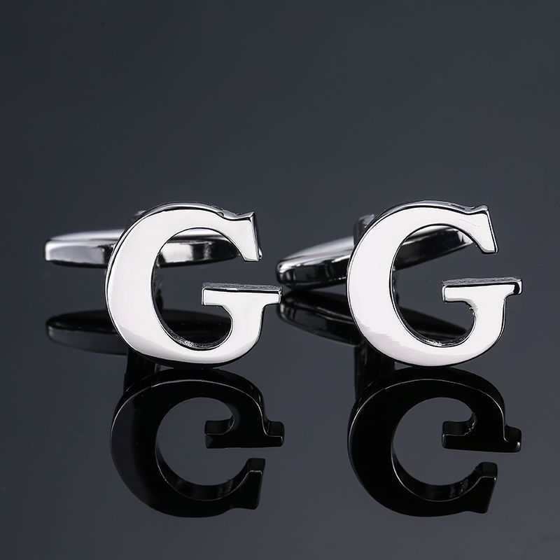 Men's French English Letter Cufflinks