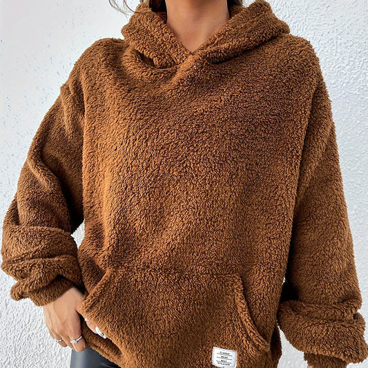 Autumn And Winter Loose Hooded Thickened Warm Plush Coat