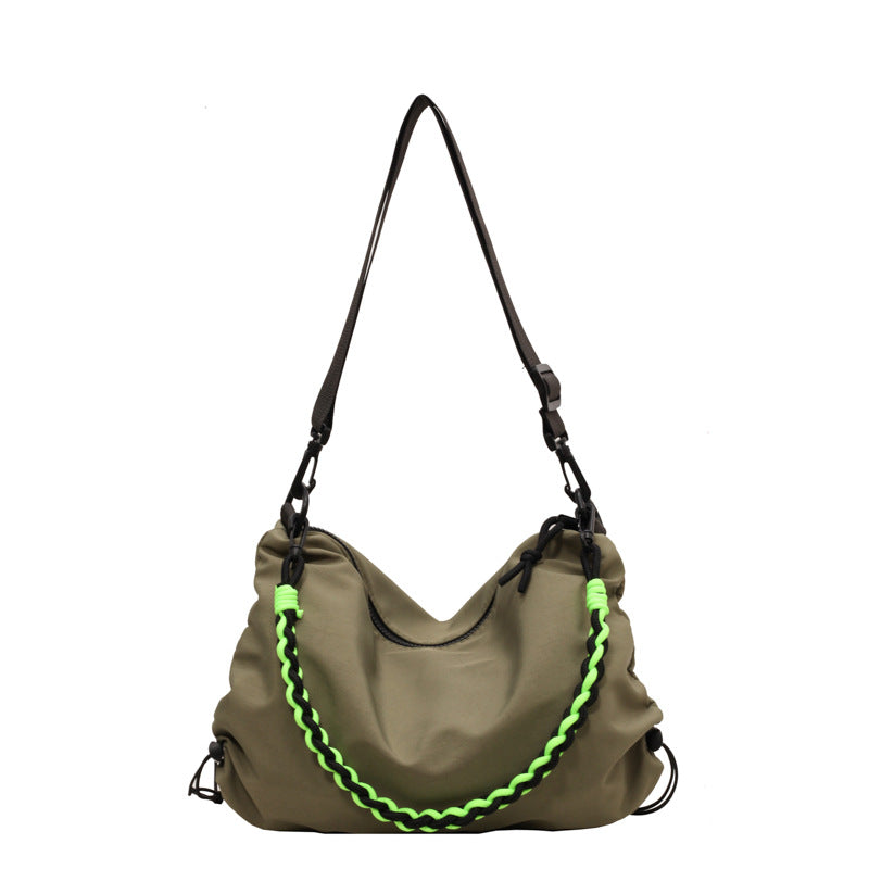 Orange Crossbody Bag Nylon Large Capacity Student Schoolbag