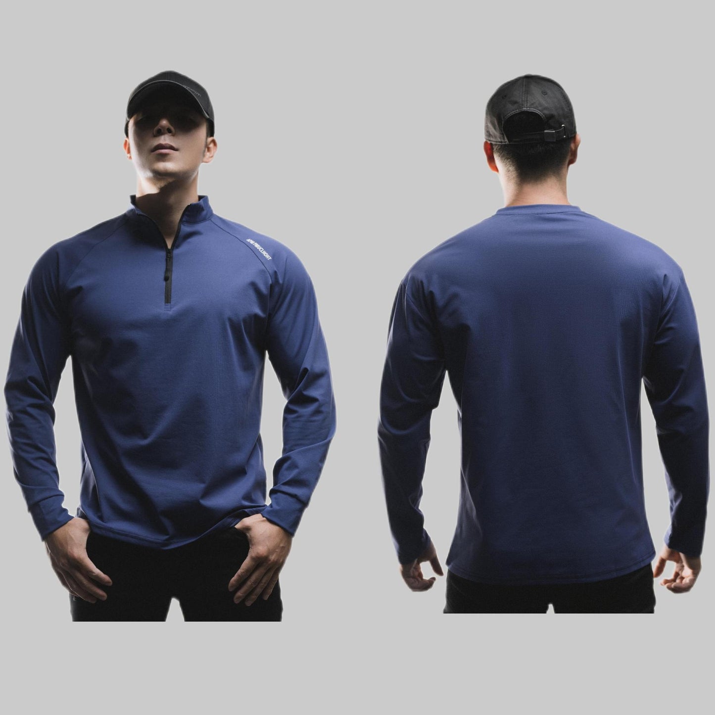 Clone Cotton Half Placketround Neck Fashion Sports Sweater Casual Long Sleeve