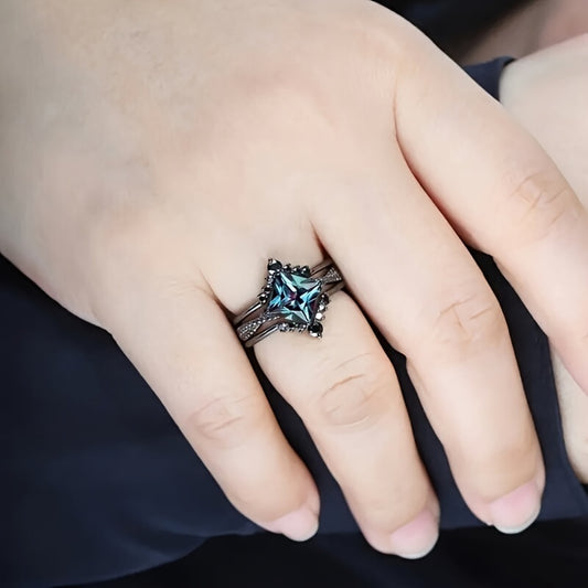 Three-piece Blue Star Ring Special-interest Design