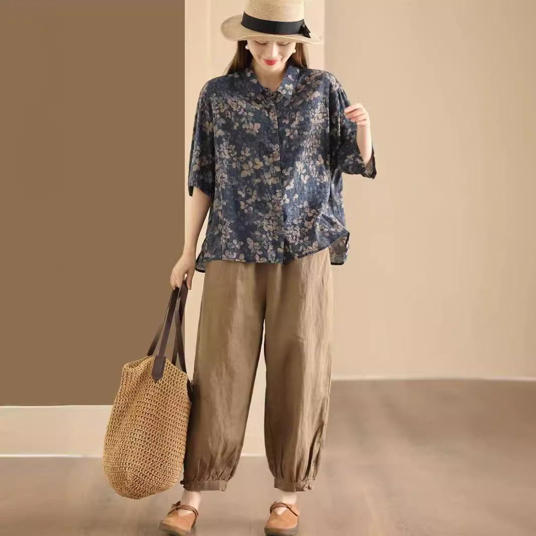 Women's Retro Fried Color Printed Shirt Top