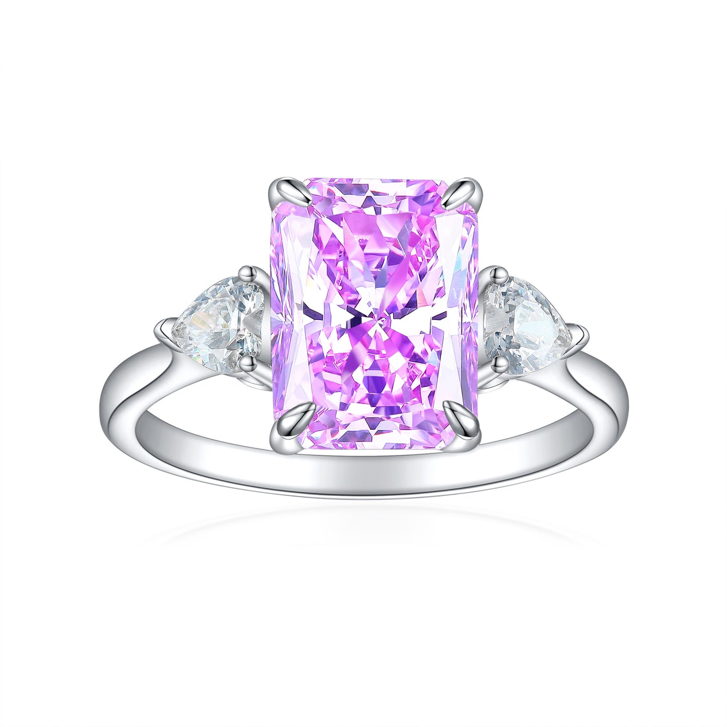 Flame Ice Flower Square Diamond Ring For Women