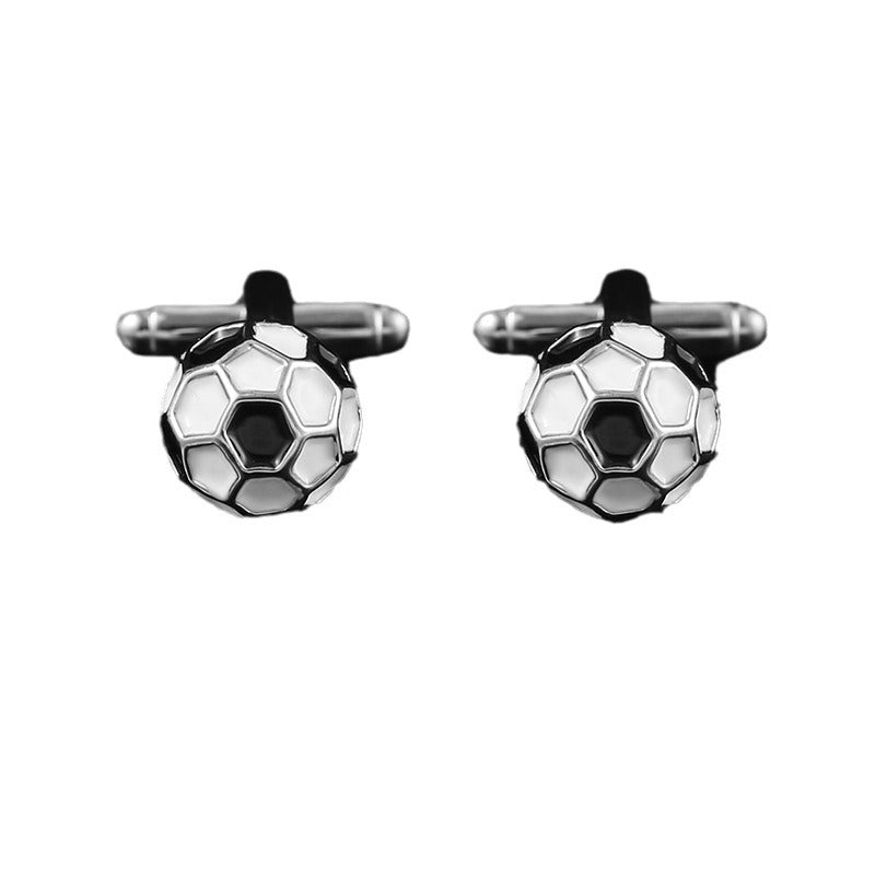 Titanium Steel Hollow Football Cufflink