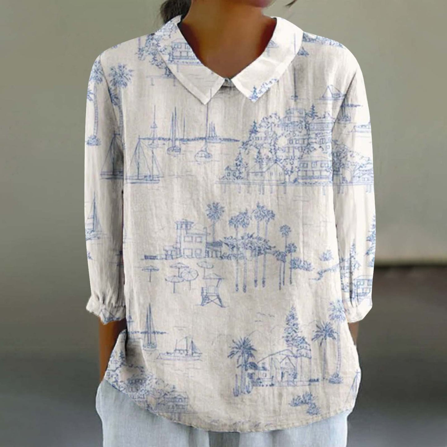 Women's Fashionable Retro Chinese Style Floral Print Shirt