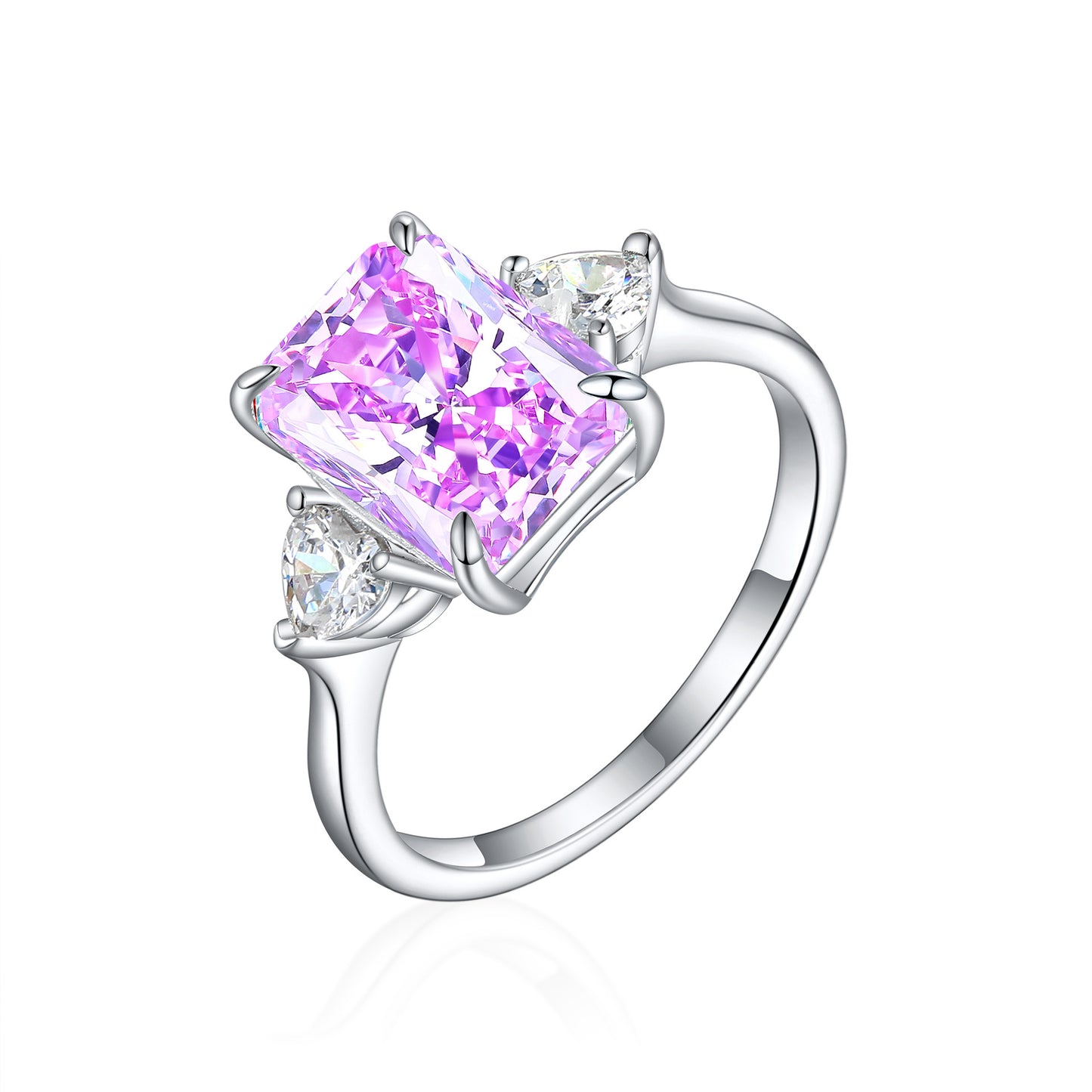 Flame Ice Flower Square Diamond Ring For Women