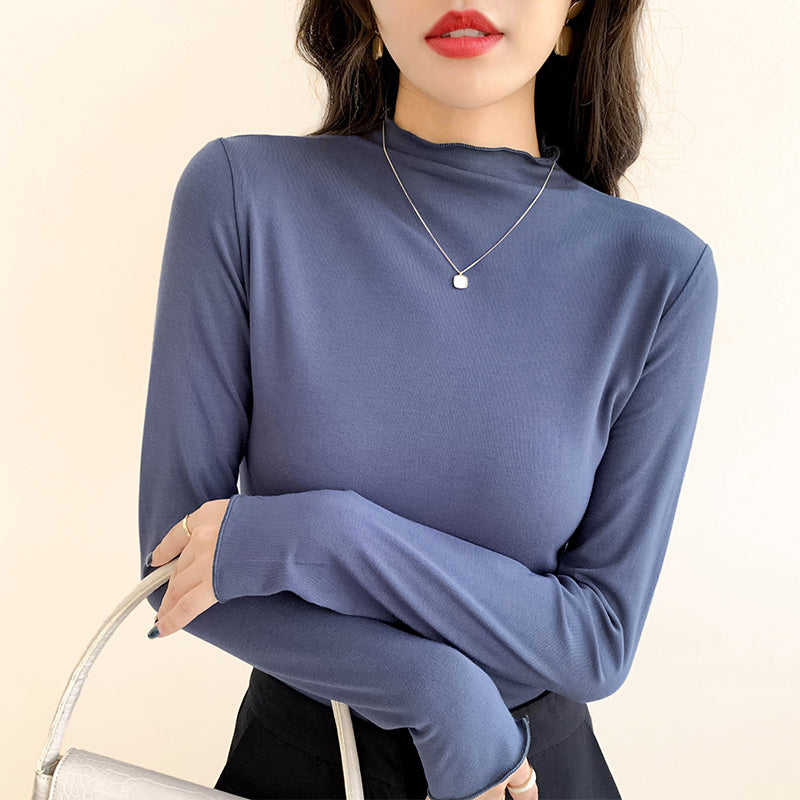 Women's Viscose Fiber Half Turtleneck Bottoming Shirt