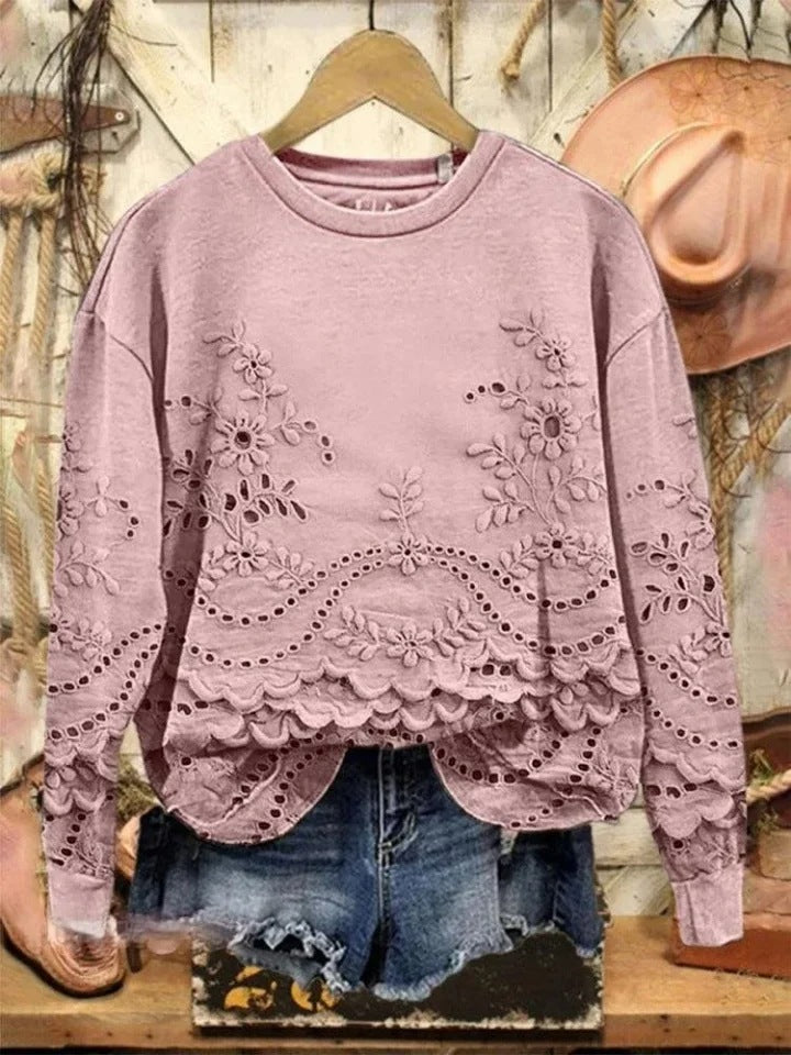 3D Digital Printing Simple Women's Round Neck Long Sleeve Sweater Autumn And Winter