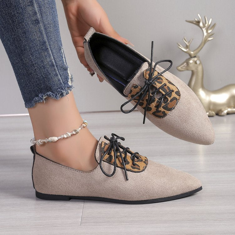 Plus Size Leopard Print Pumps Female Pointed Toe