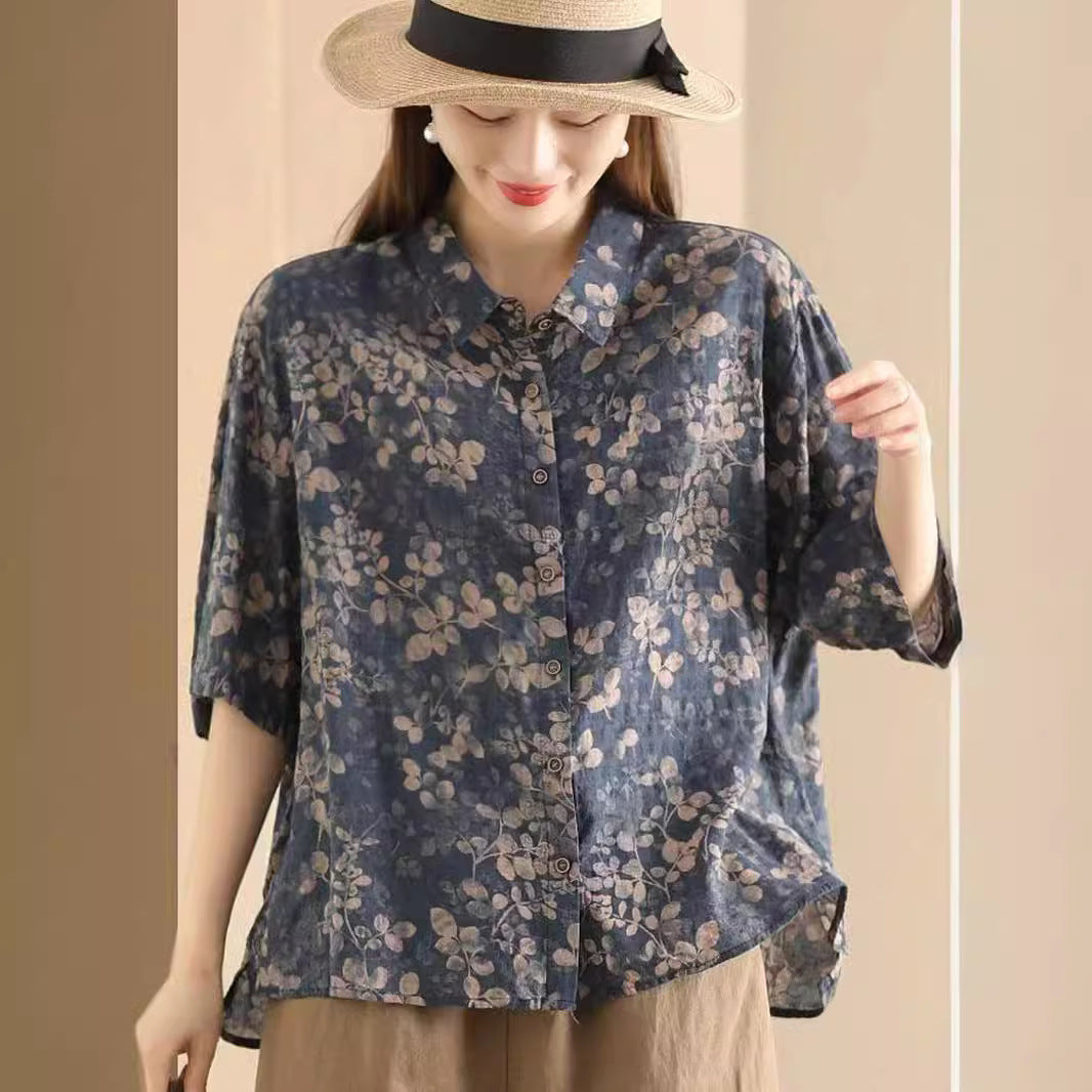 Women's Retro Fried Color Printed Shirt Top