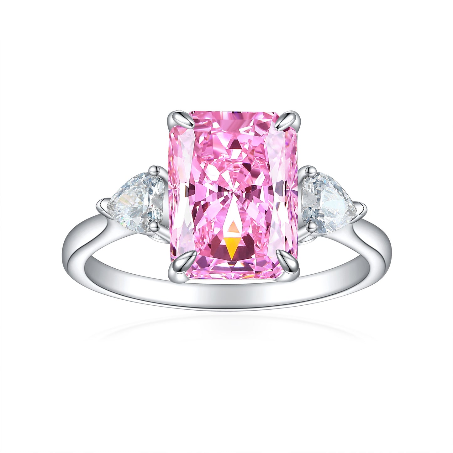 Flame Ice Flower Square Diamond Ring For Women