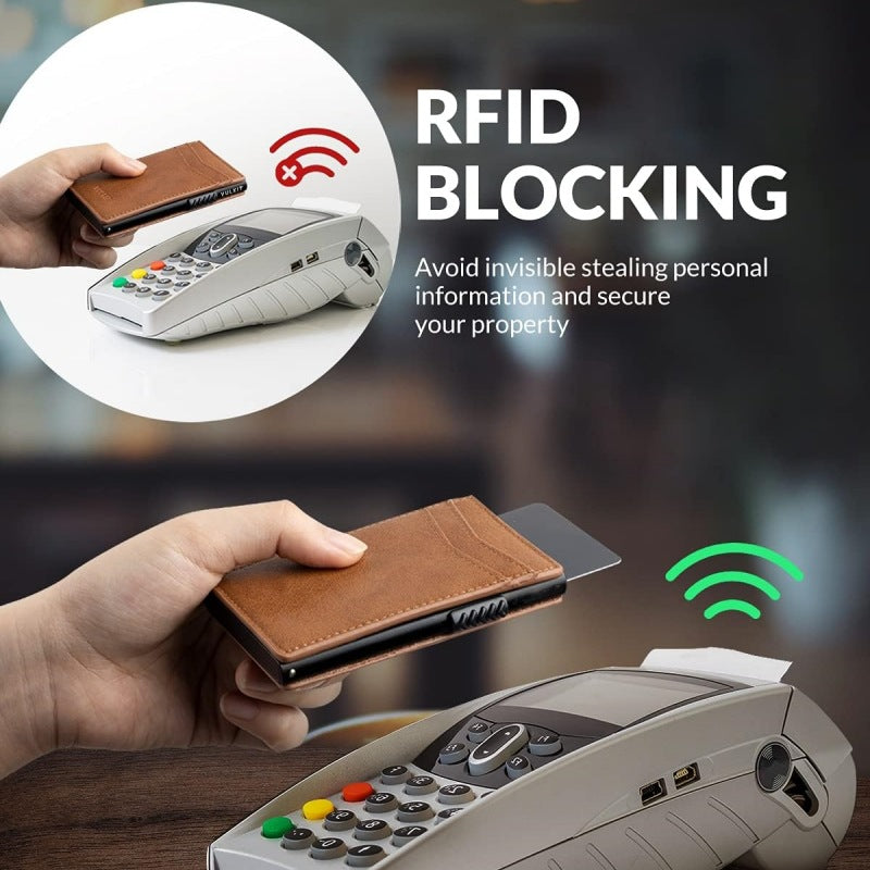 Anti-theft Card Swiping Bag Sleeve Aluminum Alloy Side Push