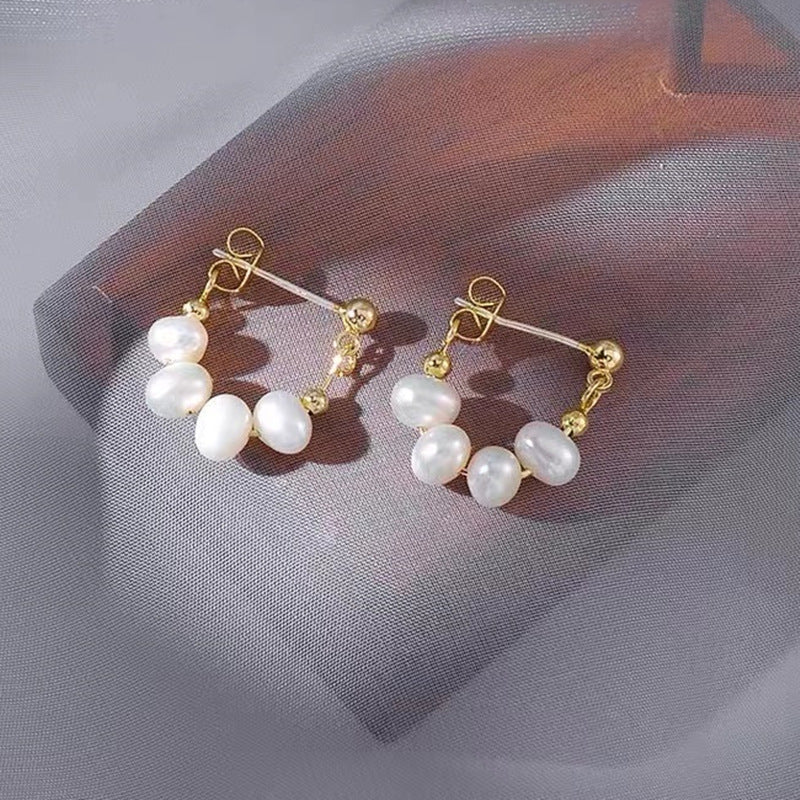 Baroque Pearl Ear Clip Natural Freshwater Pearl Ins