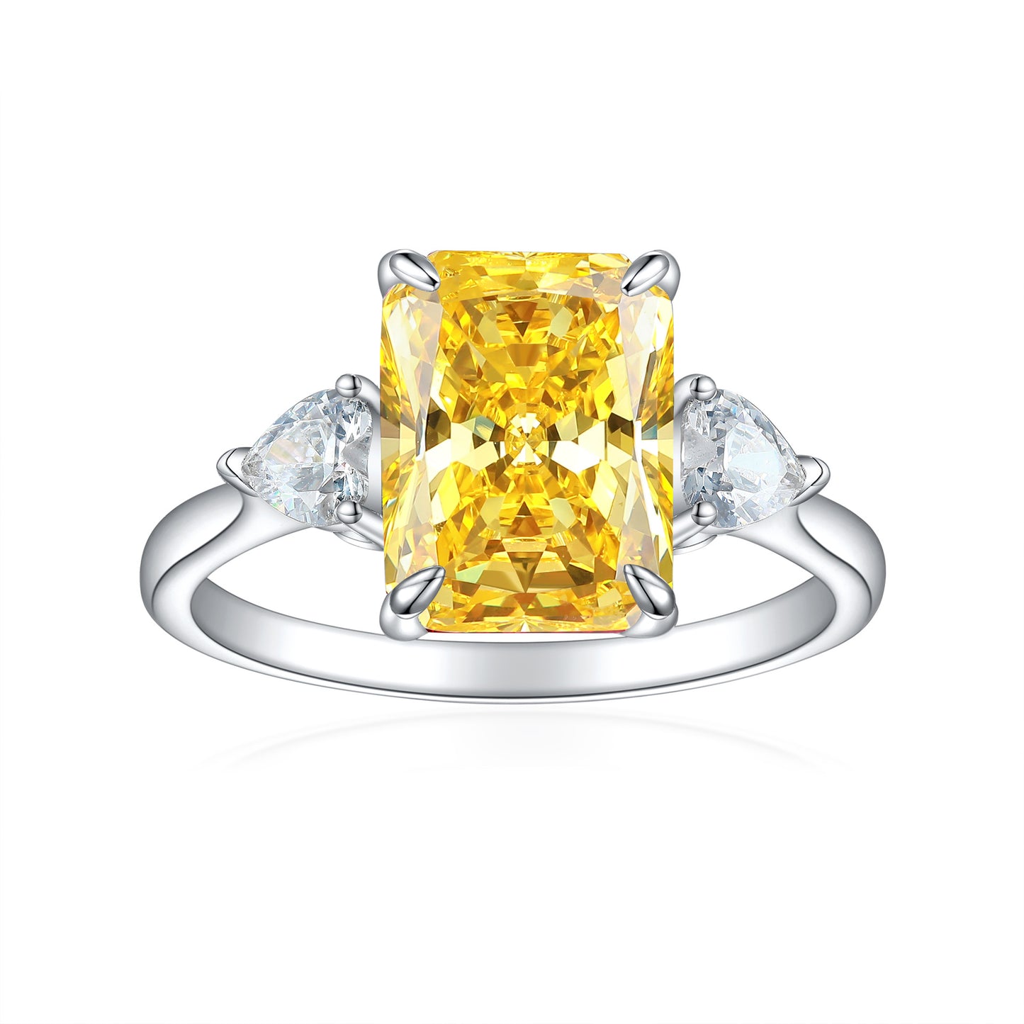 Flame Ice Flower Square Diamond Ring For Women