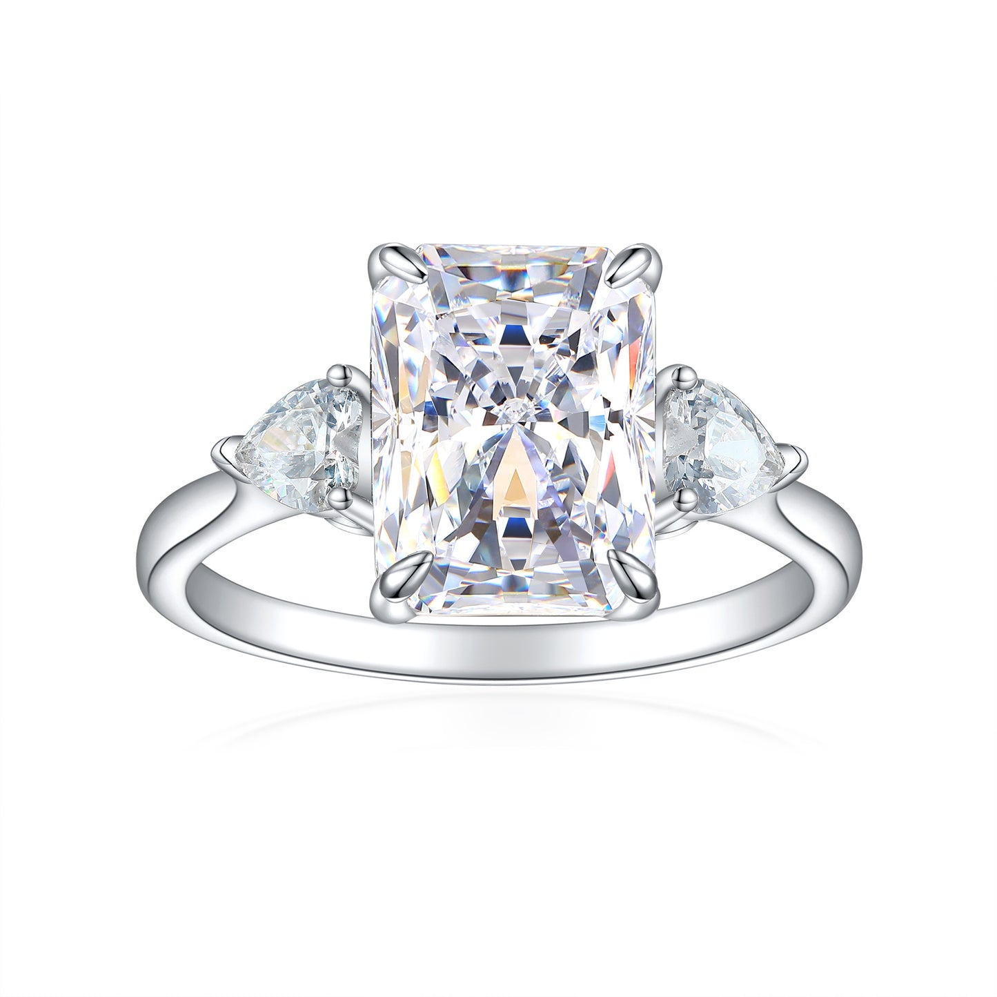 Flame Ice Flower Square Diamond Ring For Women