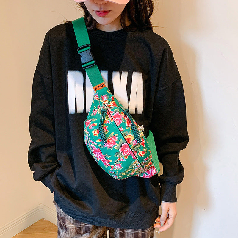 Women's Big Flower Western Style All-matching Waist Bag