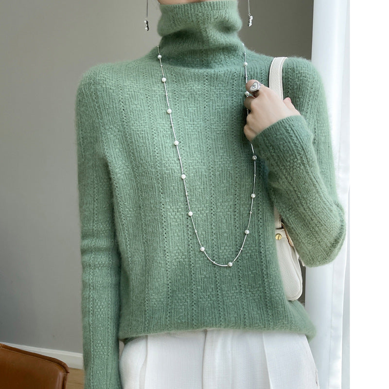 Knitted Outer Wear Underwear Pile Collar Jacquard Sweater