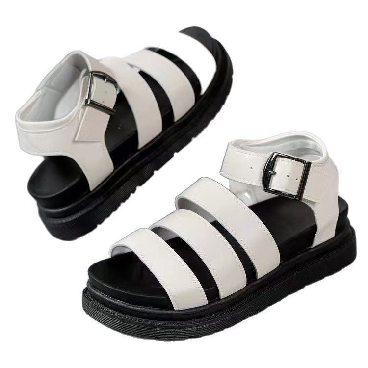 Thick Bottom Strap Buckle Round Toe Outdoor Beach Sandals