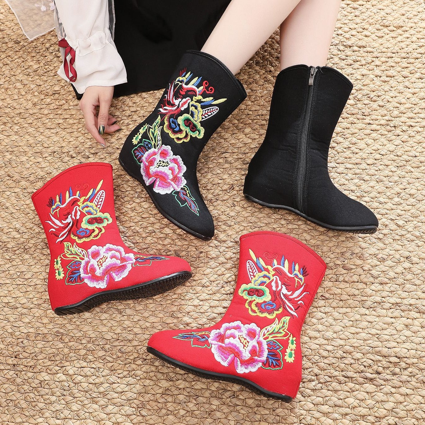 Embroidered Cloth Phoenix Peony Embroidered Women's Shoes