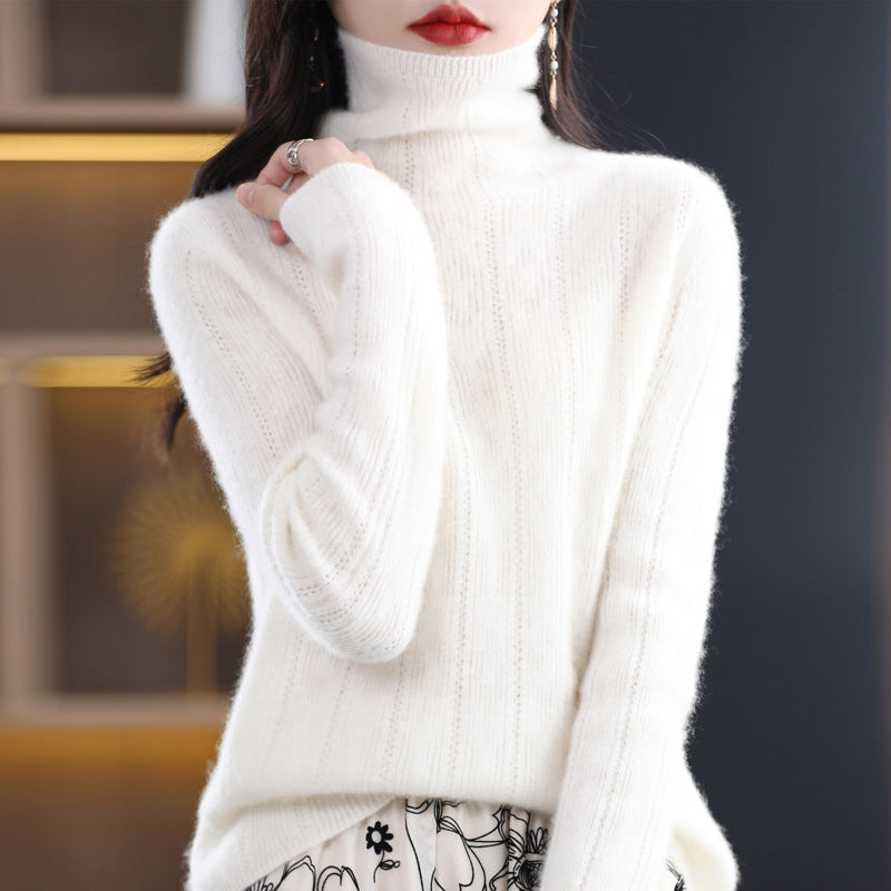 Knitted Outer Wear Underwear Pile Collar Jacquard Sweater