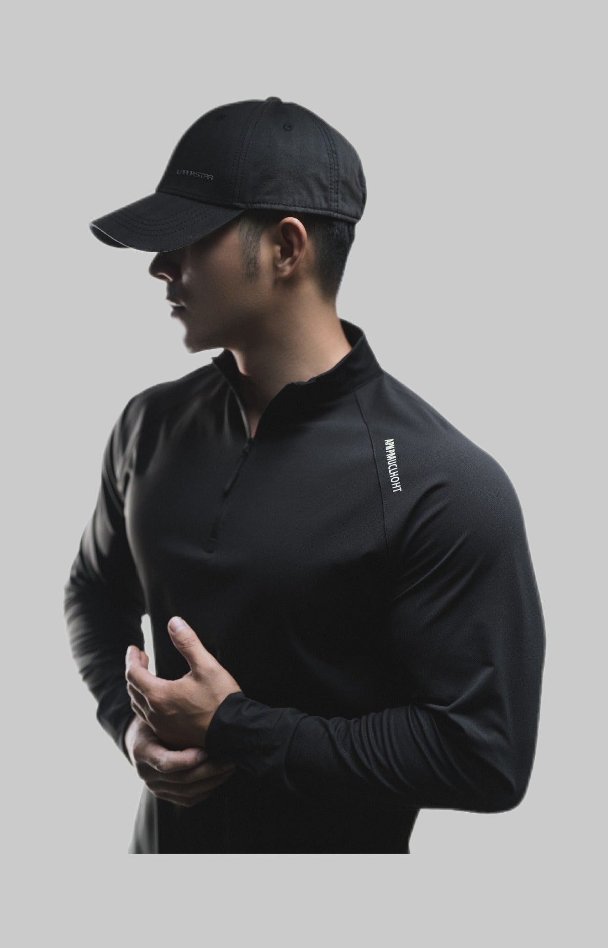 Clone Cotton Half Placketround Neck Fashion Sports Sweater Casual Long Sleeve