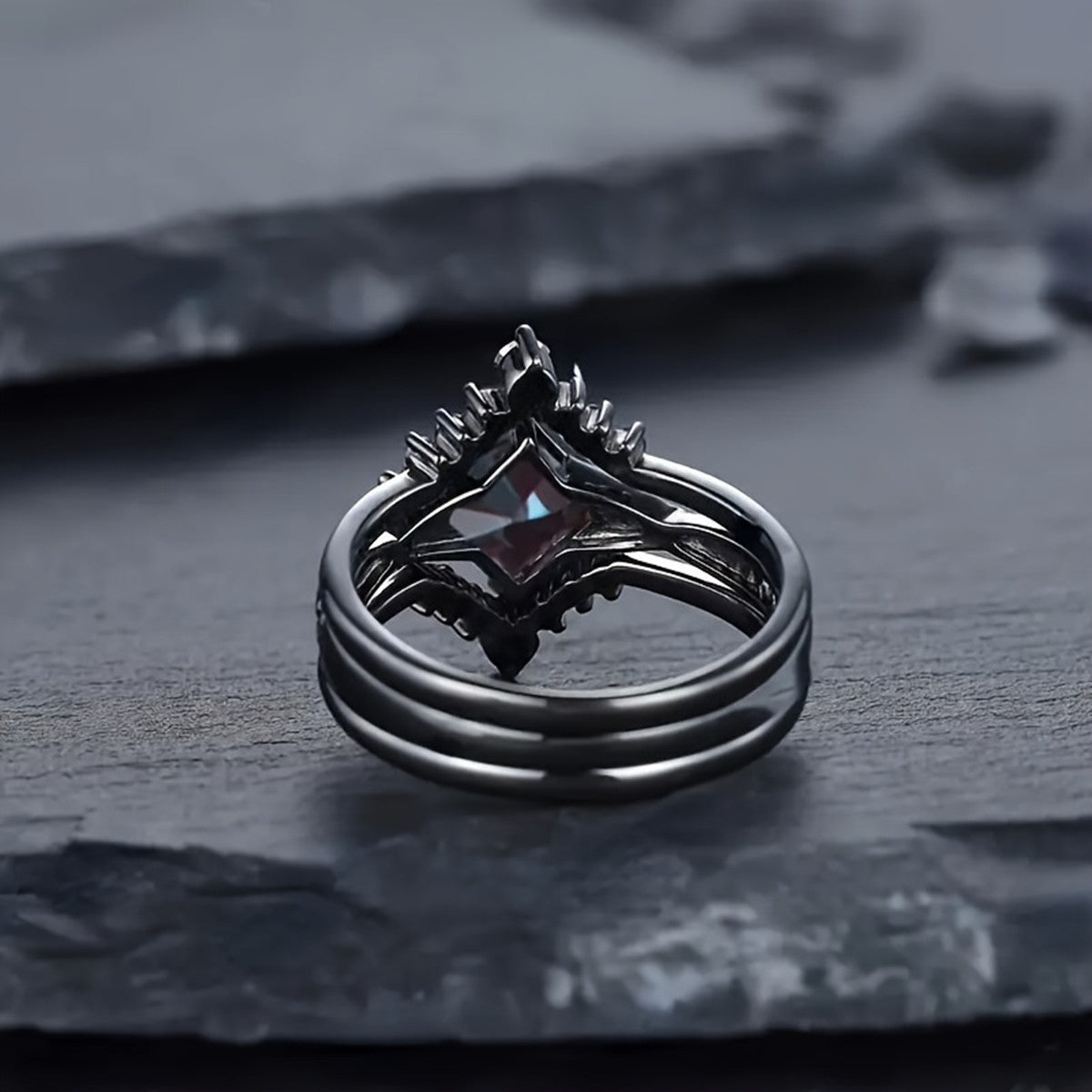 Three-piece Blue Star Ring Special-interest Design