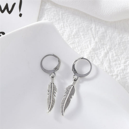 European And American Vintage Leaves Metal Alloy Earrings