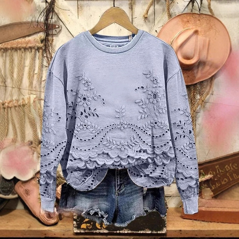 3D Digital Printing Simple Women's Round Neck Long Sleeve Sweater Autumn And Winter