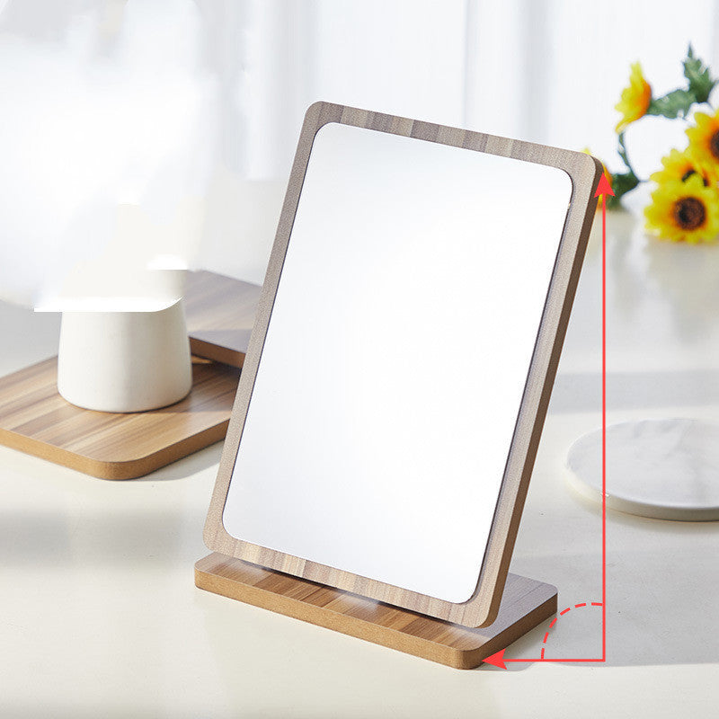 Wooden Folding Desktop Makeup Mirror